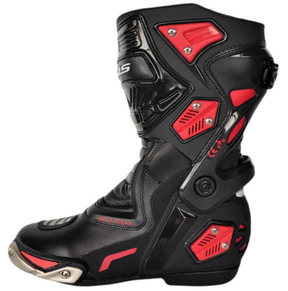 XLS Motorradstiefel Racing Boots | Schwarz Rot Gr. 44